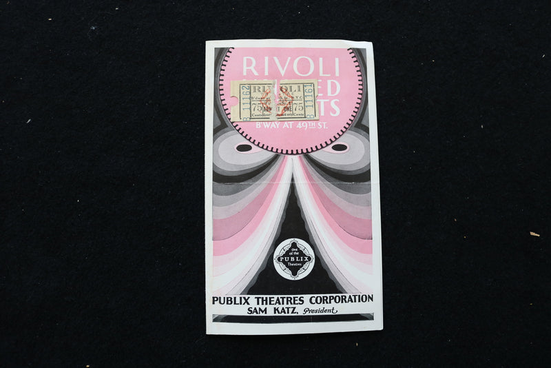 1928 RIVOLI UNITED ARTISTS MOVIE PROGRAMS - NEGRI - LOT OF 5 - K 1973