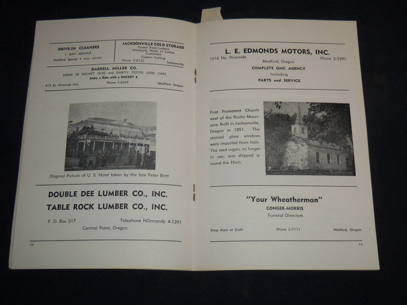 1955 SOUVENIR OF JACKSONVILLE, OREGON GOLD RUSH JUBILEE PROGRAM - J 8718
