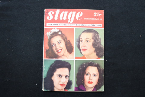 1940 DECEMBER STAGE MAGAZINE - ETHEL MERMAN & HEDY LAMARR COVER - E 10850