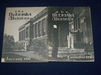 1930 + 1931 THE NEBRASKA ALUMNUS MAGAZINE LOT OF 2 - NICE PHOTOS + INFO - J 1238