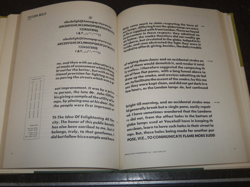 1965 GRAPHIC ARTS TYPE BOOK VOLUME 2 - FONTS OF ALL SHAPES & SIZES - KD 729K