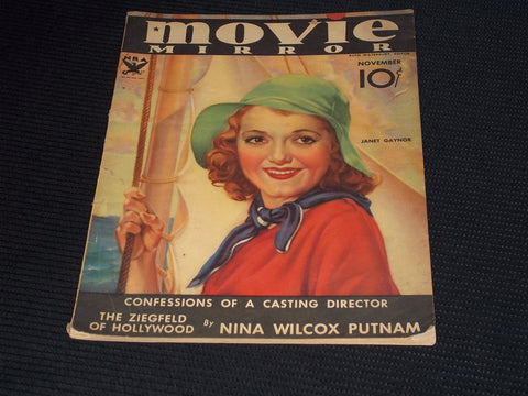 1933 NOVEMBER MOVIE MIRROR MAGAZINE - JANET GAYNOR FRONT COVER - E 15342