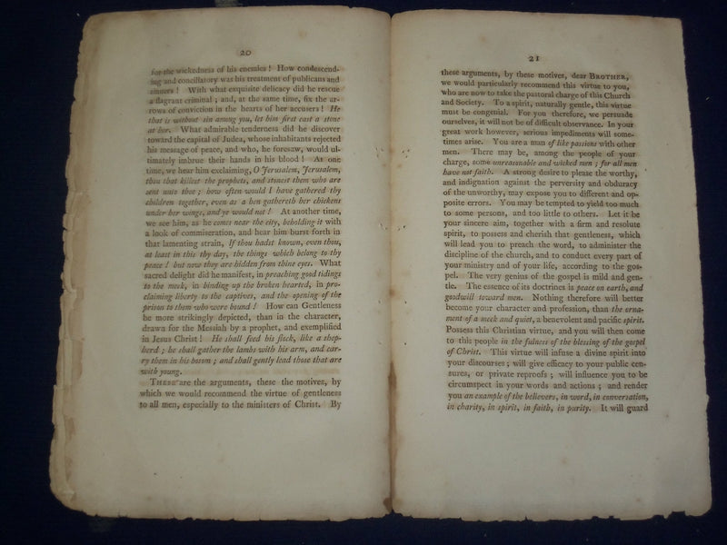 1805 ABIEL HOLMES SERMON AT FIRST CHURCH IN FITCHBURG BY ABIEL HOLMES - J 4596