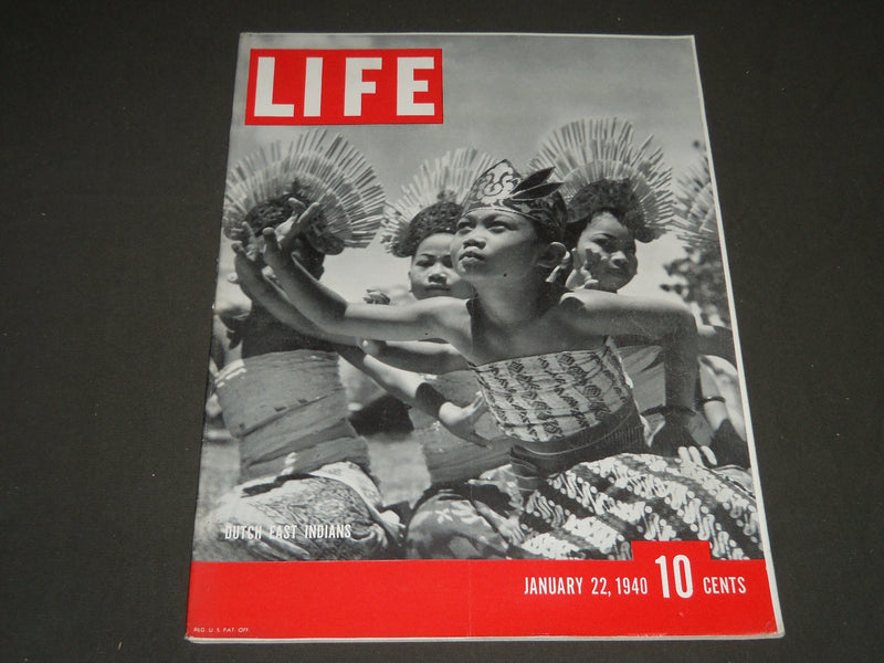1940 JANUARY 22 LIFE MAGAZINE - DUTCH EAST INDIANS COVER - L 164