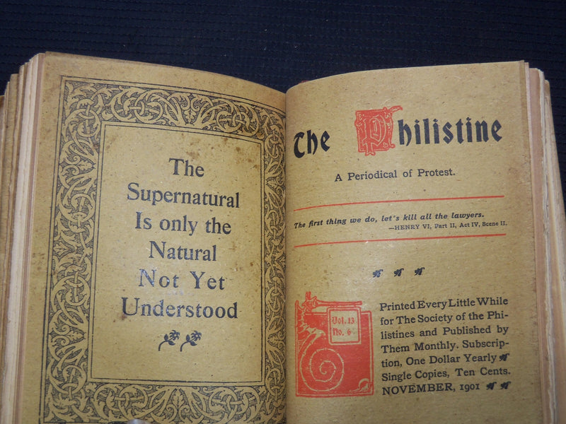 1901 JUNE-NOVEMBER THE PHILISTINE MAGAZINE VOLUME NO. XIII - KD 7672