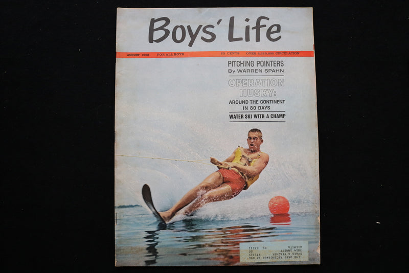 1965 AUGUST BOYS' LIFE MAGAZINE - WATER SKI WITH A CHAMP COVER - E 9961