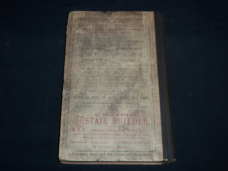 1869 WORCESTER DIRECTORY BY HENRY J. HOWLAND - MAP - KD 81U