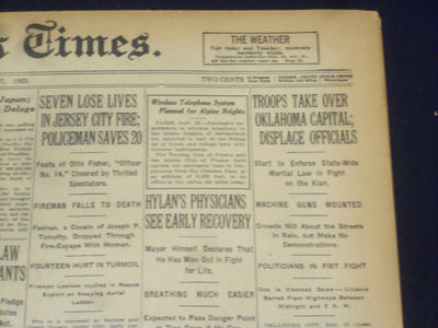 1923 SEP 17 NEW YORK TIMES - TROOPS TAKE OVER OKLAHOMA CAPTIAL - NT 9362