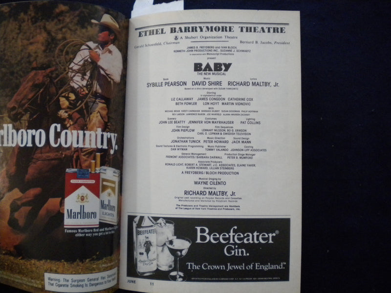 1984 BABY PLAYBILL - CATHERINE COX, MICHAEL BRIAN + 6 OTHER SIGNATURES - J 8318