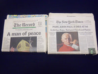 2005 POPE JOHN PAUL'S DEATH IINEWSPAPER LOT OF 5 DIFFERENT - NP 1874