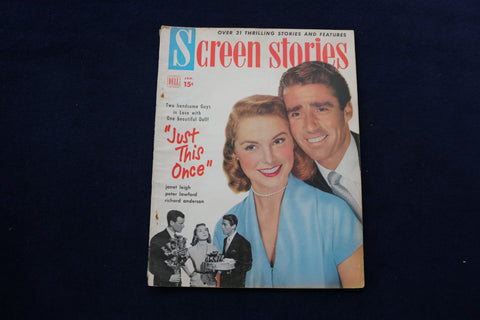 1952 JAN SCREEN STORIES MAGAZINE - JANET LEIGH & PETER LAWFORD COVER - E 12814