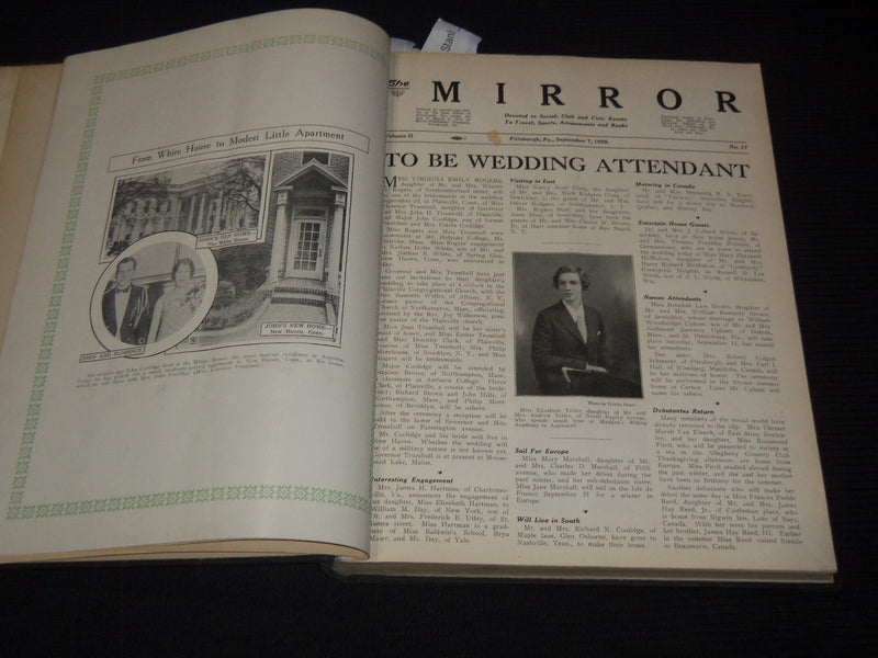 1929 SEPTEMBER-NOVEMBER THE MIRROR MAGAZINE BOUND VOLUME - KD 3351K