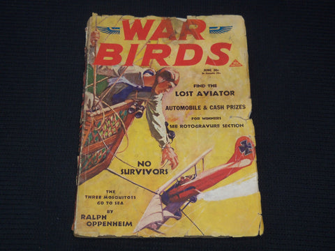 1931 JUNE WAR BIRDS PULP MAGAZINE - LOST AVIATOR - NO SURVIVORS - ST 998P