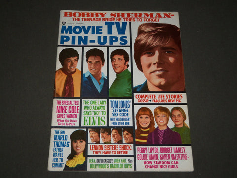 1970 AUGUST MOVIE TV PIN-UPS MAGAZINE - GREAT COVER - ELVIS - TOM JONES - CW 587
