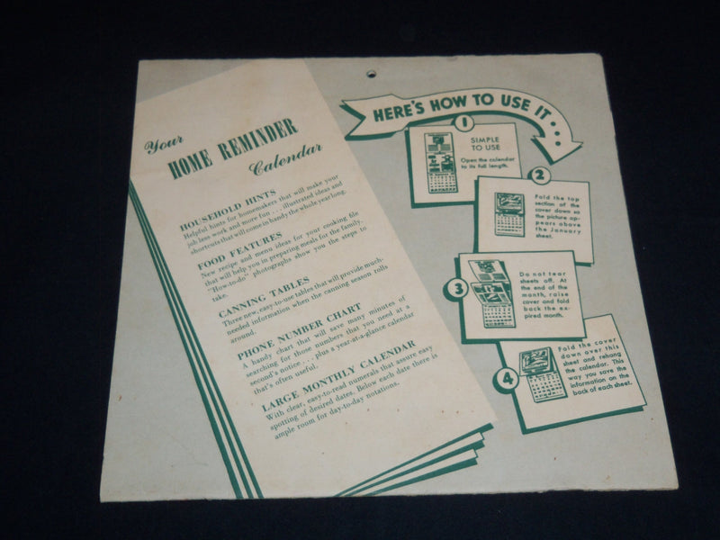 1951 HIGHLAND CLEANERS CALENDAR - ILLINOIS - J 8790