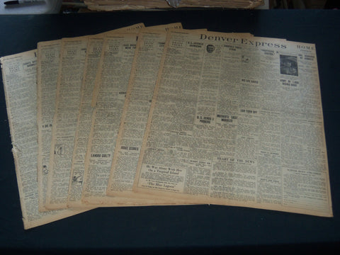1921 DENVER EXPRESS NEWSPAPER LOT OF 7 - FATTY ARBUCKLE TRIAL - NTL 87