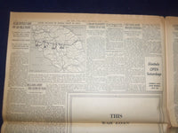 1944 JULY 1 NEW YORK TIMES -ALLIES PRESS ON CAEN AFGER BATTLES OF TANKS- NP 6582