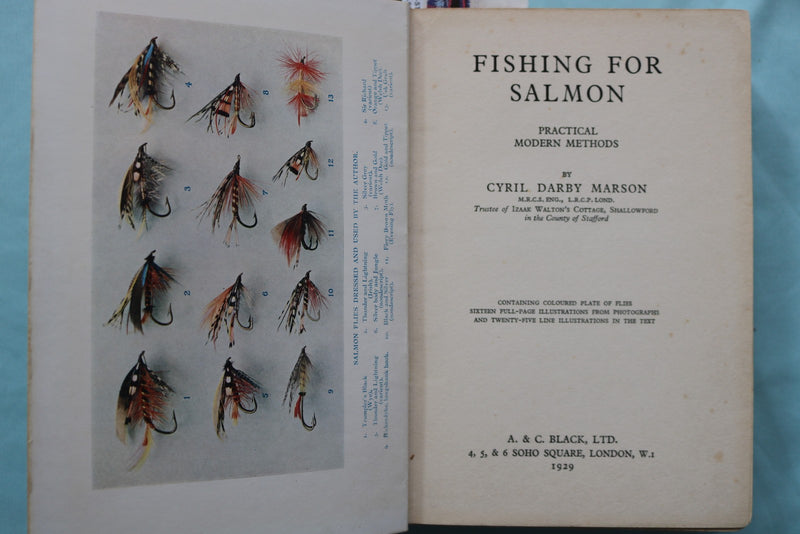 1929 FISHING FOR SALMON HARDCOVER BOOK BY CYRIL D. MARSON - KD 9694
