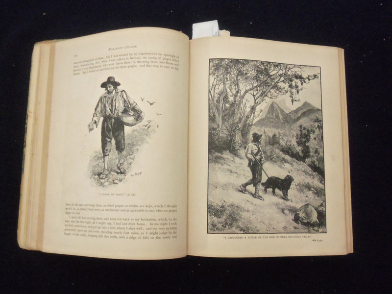 1890'S ROBINSON CRUSOE HARDCOVER BOOK BY DANIEL DEFOE - KD 8360