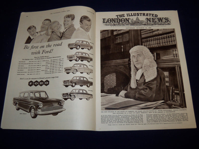 1959 OCTOBER 31 ILLUSTRATED LONDON NEWS MAGAZINE - HARRY HYLTON-FOSTER - E 8040