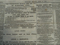 1866 JUNE 27 & 28 PROVIDENCE DAILY JOURNAL NEWSPAPER LOT OF 2 - NP 614F