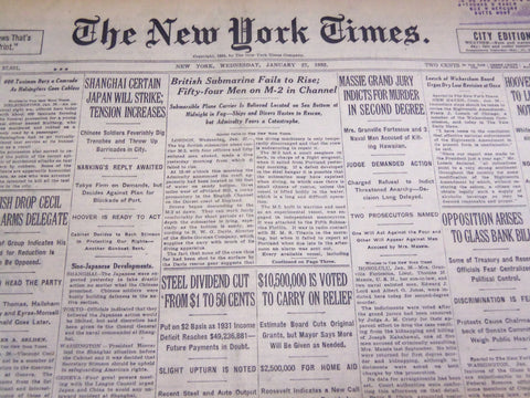 1932 JANUARY 27 NEW YORK TIMES - MASSIE GRAND JURY INDICTS FOR MURDER - NT 4078