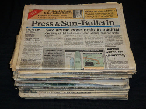 1989-1999 BINGHAMTON PRESS & SUN BULLETIN NEWSPAPERS LOT OF 35 - NP 1335A