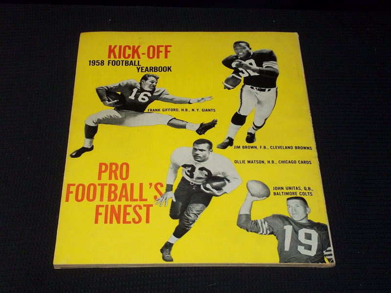 1958 FOOTBALL YEARBOOK KICK-OFF MAGAZINE - BOB ANDERSON ARMY COVER - E 7930