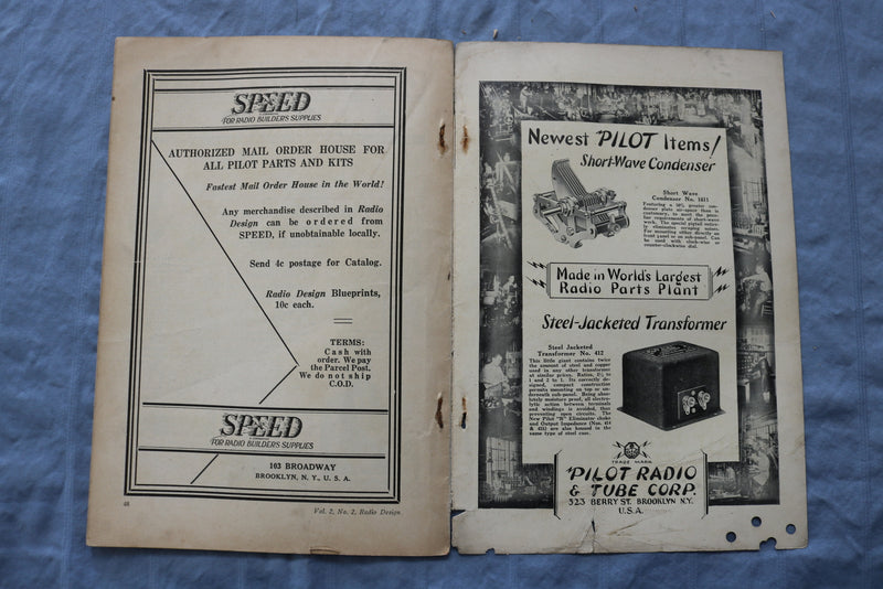 1929 SUMMER RADIO DESIGN SOFTCOVER HANDBOOK - PORTABLE SUPER-WASP - K 315