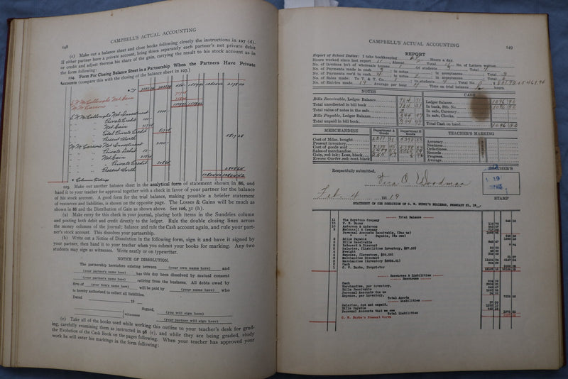 1912 CAMPBELL'S ACTUAL ACCOUNTING HARDCOVER BOOK BY THOMAS CAMPBELL - KD 9586
