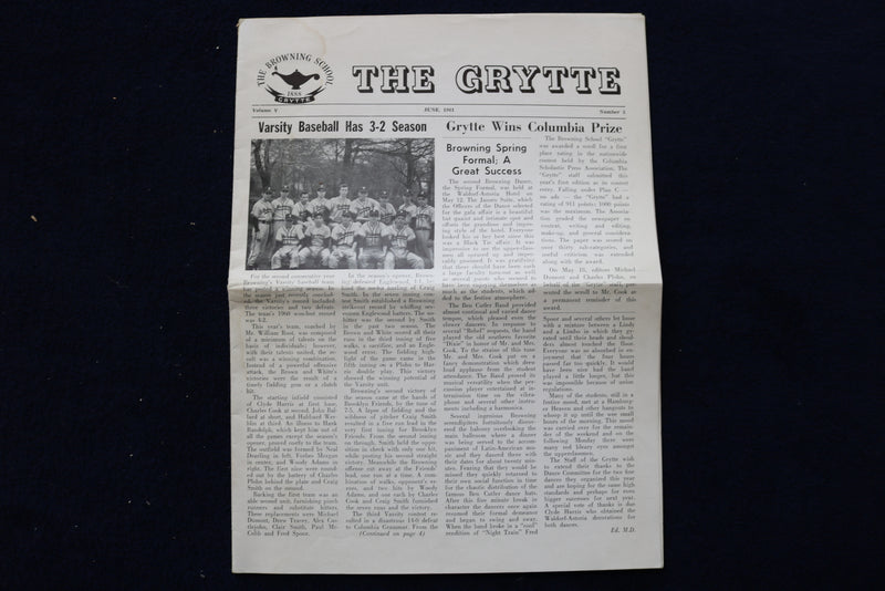 1961 THE GRYTTE NEWSPAPER - BROWNING SCHOOL - LOT OF 2 - K 1615
