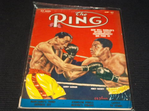 1954 MAY THE RING MAGAZINE - SADDLER BASSETT FRONT COVER - E 4643