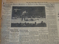1927 JULY 22 NEW YORK TIMES - DEMPSEY KNOCKS OUT SHARKEY IN 7TH - NT 6479