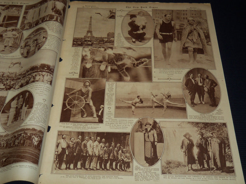 1925 AUGUST 16 NEW YORK TIMES PICTURE SECTION - BOBBY JONES - BABE RUTH- NT 9473