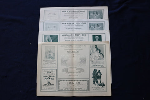 1929-1934 METROPOLITAN OPERA HOUSE PROGRAMS - LOT OF 4 - K 1699