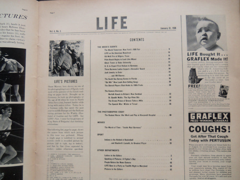 1938 JANUARY 31 LIFE MAGAZINE - STUDENT NURSES - L 63