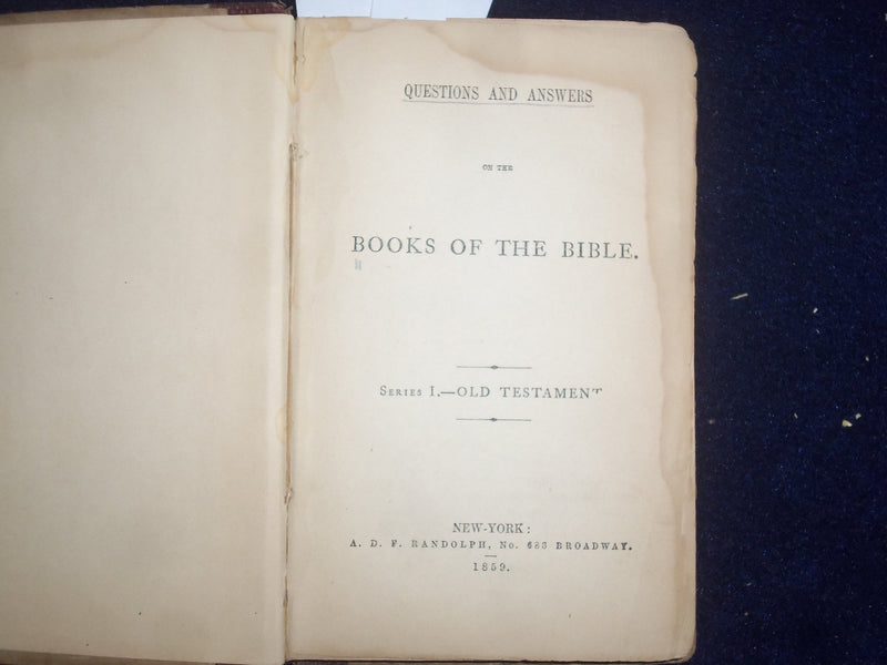 1859 QUESTIONS AND ANSWERS ON THE BOOKS OF THE BIBLE HARDCOVER BOOK - KD 9119