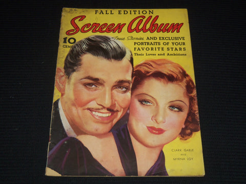 1937-1938 FALL SCREEN ALBUM MAGAZINE - CLARK GABLE & MYRNA LOY COVER - E 14679