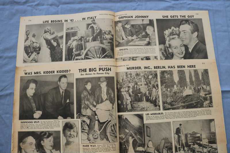 1943 NEW YORK DAILY NEWS CENTERFOLDS - WORLD WAR II - LOT OF 171 - O 3829