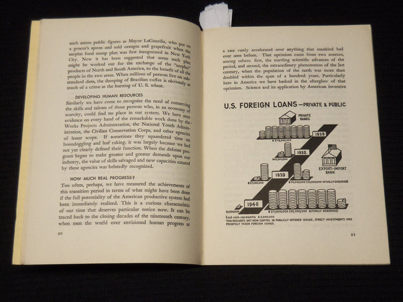 1941 TOWARD A DYNAMIC AMERICA BOOK BY MARQUIS CHILDS & WILLIAM STONE - K 617