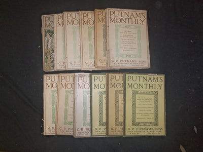 1907 PUTNAM'S MONTHLY MAGAZINE - LOT OF 12 - STORIES, ILLUSTR & PHOTOS - WR 1199