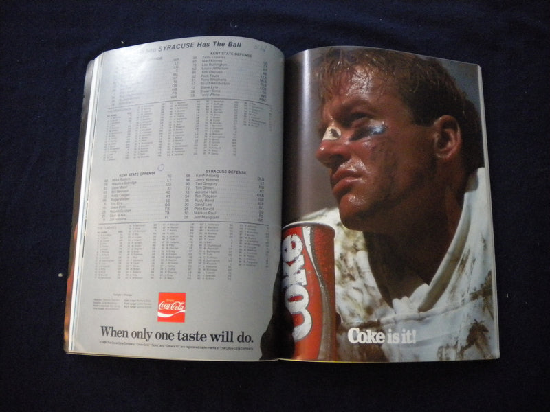 1985 SEPTEMBER 21 FOOTBALL PROGRAM - SYRACUSE UNIV VS KENT STATE UNIV - SP 3624Q