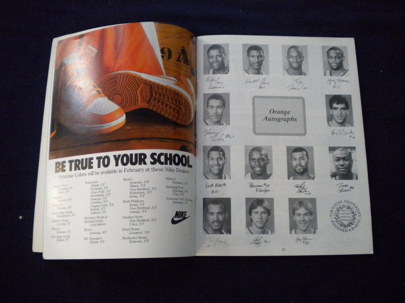 1986 FEBRUARY 23 BASKETBALL PROGRAM - SYRACUSE UNIV VS GEORGETOWN UNIV- SP 3624O