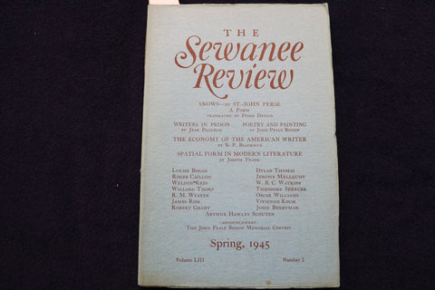 1945 SPRING THE SEWANEE REVIEW SOFTCOVER BOOK - DYLAN THOMAS - K 742