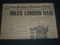 1941 MARCH 20 SAN FRANCISCO CHRONICLE - MASS LONDON RAID - SUPERMAN - NP 3631