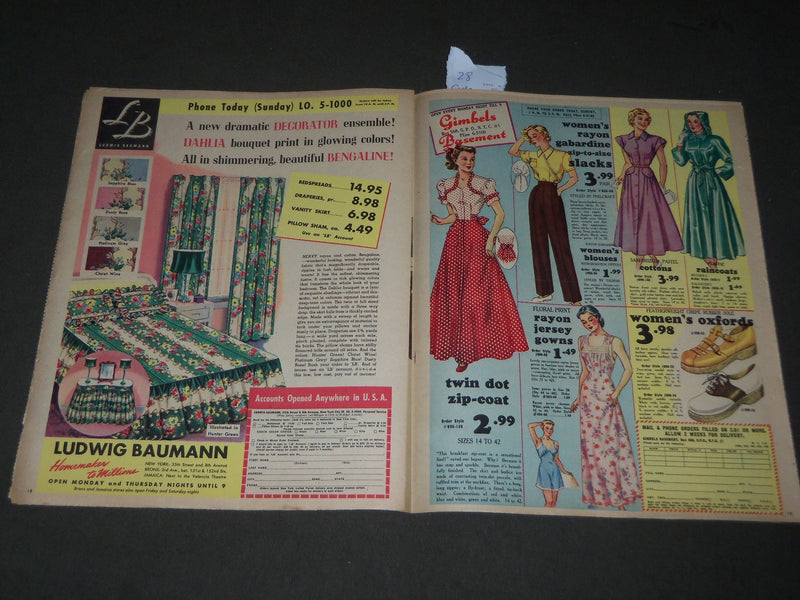 1949 MARCH 27 SUNDAY MIRROR MAGAZINE SECTION - PATRICIA NORTHRUP COVER - J 2922