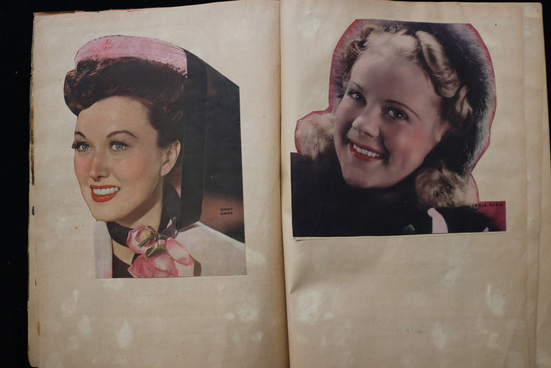 1940'S MOVIE STARS SCRAPBOOK, PACKED - MERLE OBERON - JOAN CRAWFORD - E 24914