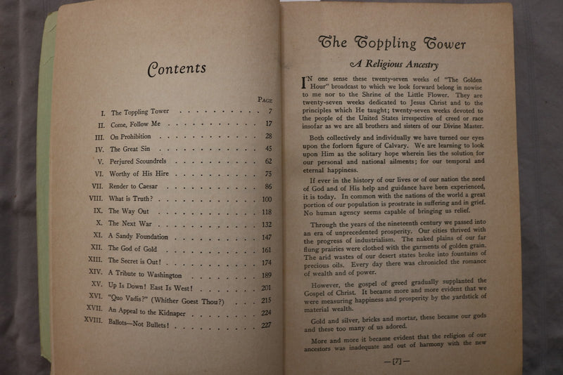 1932 FATHER COUGHLIN'S RADIO DISCOURSES 1931-1932 SOFTCOVER BOOK - K 3471