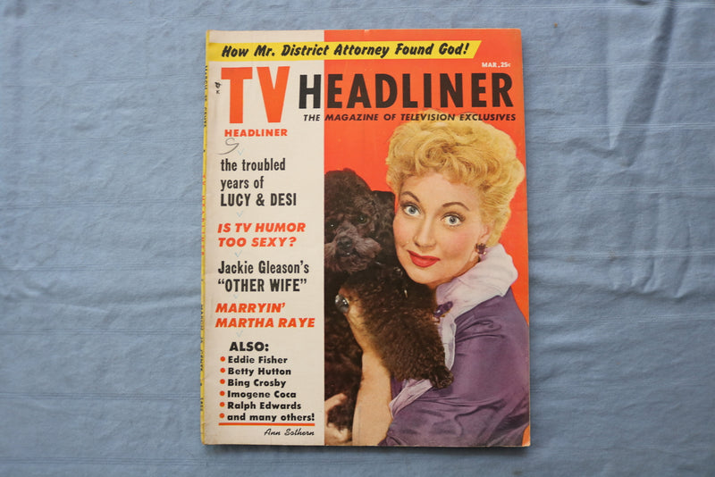 1955 MARCH TV HEADLINER MAGAZINE - ANN SOTHERN COVER - E 18716