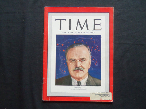 1946 AUGUST 19 TIME MAGAZINE - VIACHESLAV MOLOTOV - T 1034